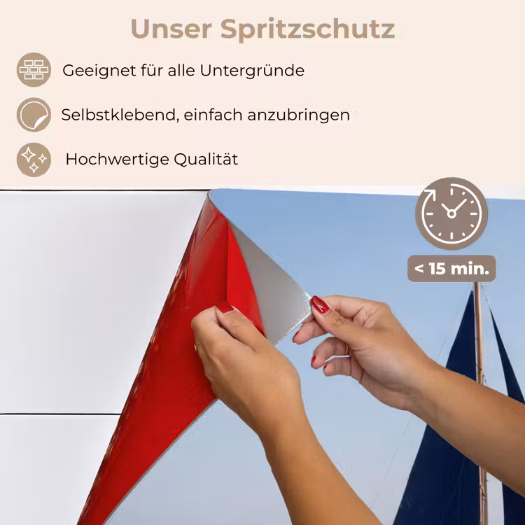 Spritzschutz Küche - Segelboot - Meer - Blau — 4