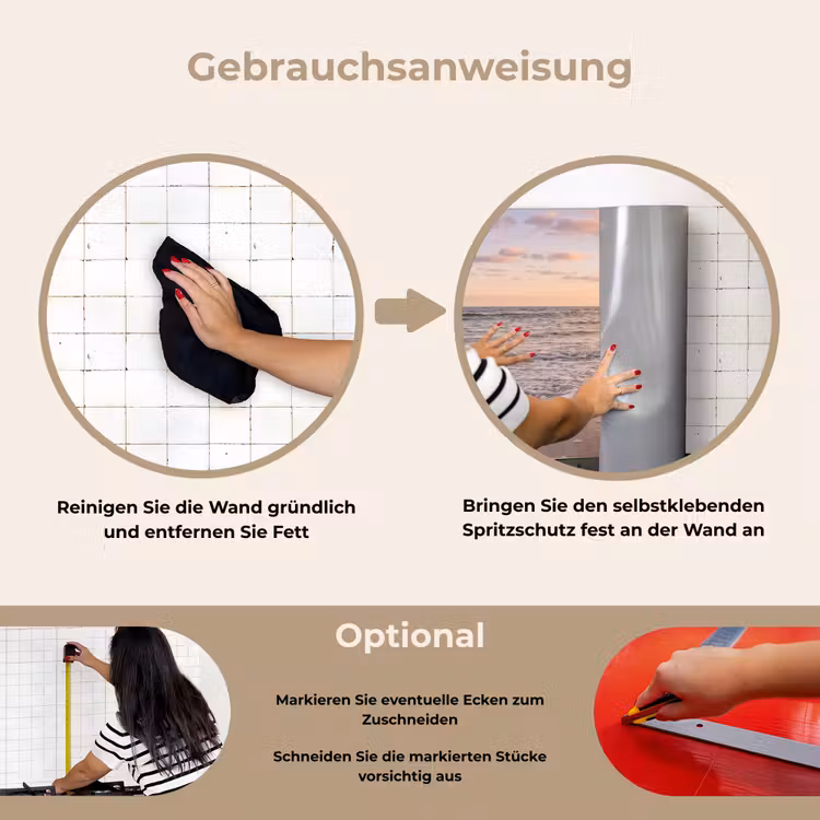 Spritzschutz Küche - Strand - Brandung - Wolken — 6
