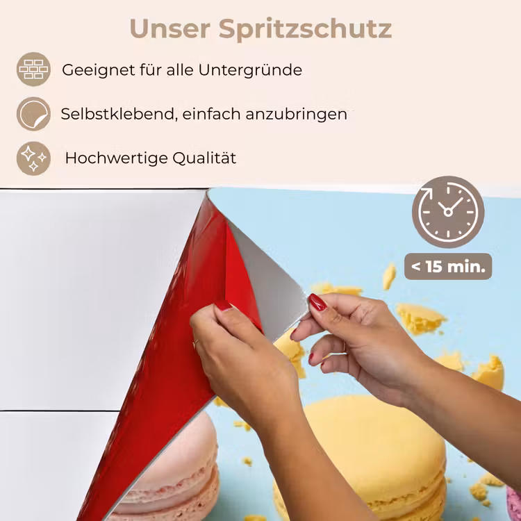 Spritzschutz Küche - Makronen - Bunt - Pastell — 4