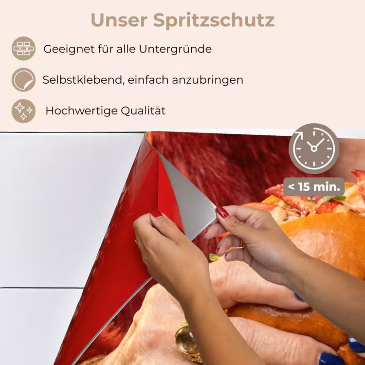 Spritzschutz Küche - Rolle - Pelzmantel - Gold — 4
