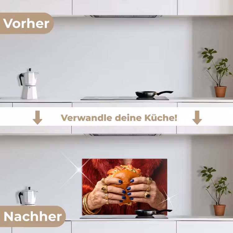 Spritzschutz Küche - Rolle - Pelzmantel - Gold — 7