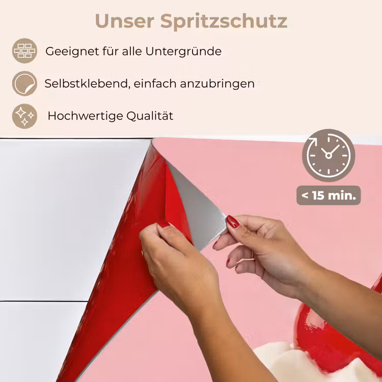 Spritzschutz Küche - Kirsche - Schlagsahne - Rosa — 4