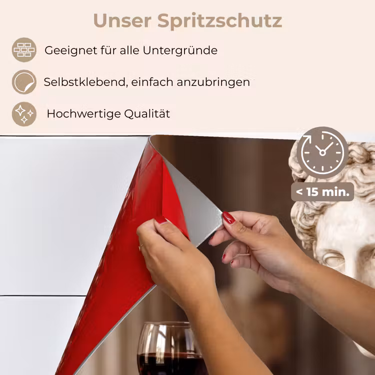 Spritzschutz Küche - Klassisch - Marmor - Wein — 4
