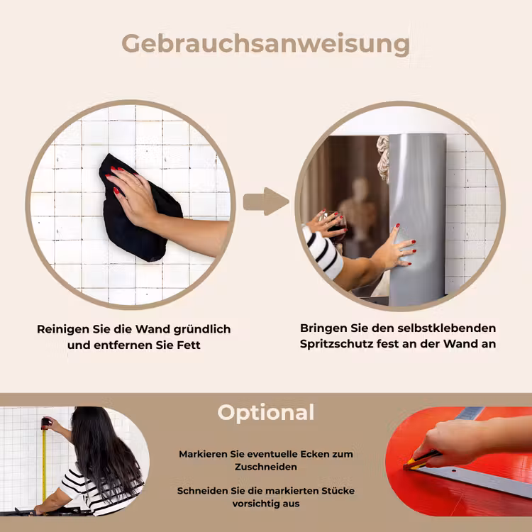 Spritzschutz Küche - Klassisch - Marmor - Wein — 6