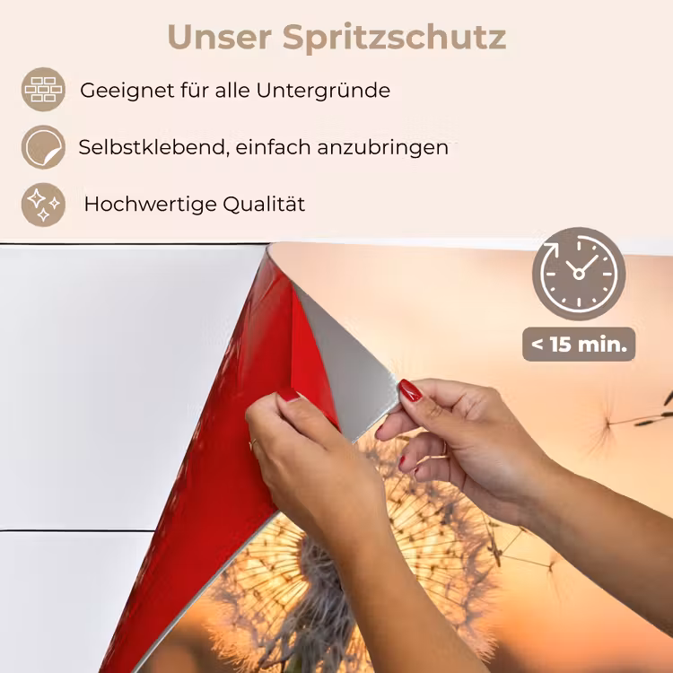 Spritzschutz Küche - Löwenzahn - Sonnenuntergang - Feld — 4