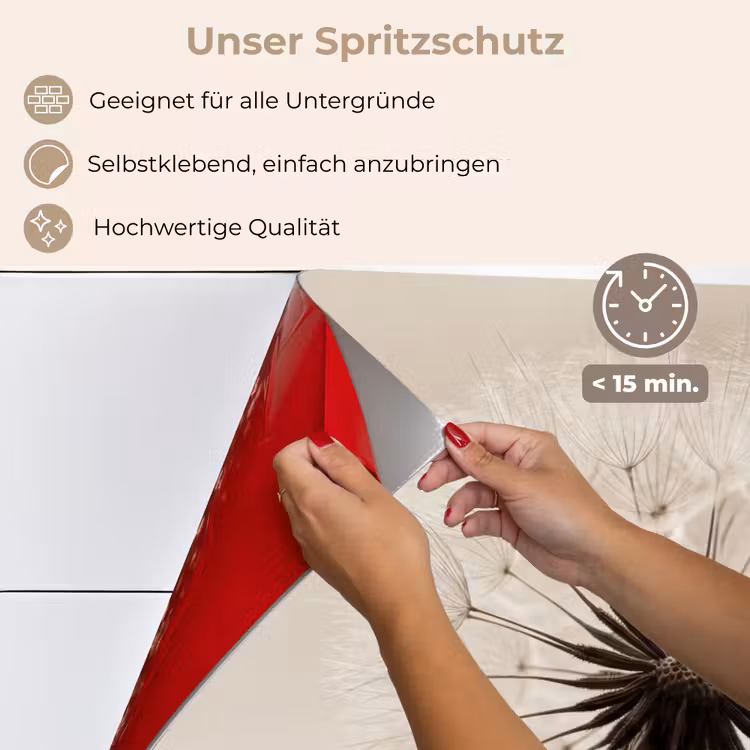 Spritzschutz Küche - Pusteblume - Minimalistisch - Weiß — 4
