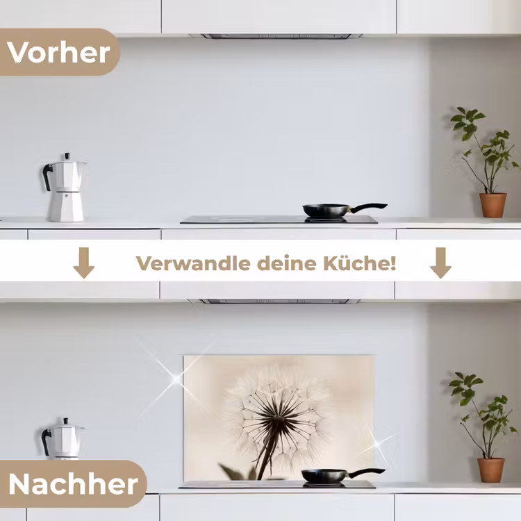 Spritzschutz Küche - Pusteblume - Minimalistisch - Weiß — 7
