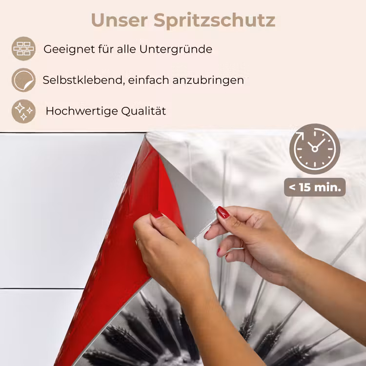 Spritzschutz Küche - Pusteblume - Schwarz - Weiß — 4