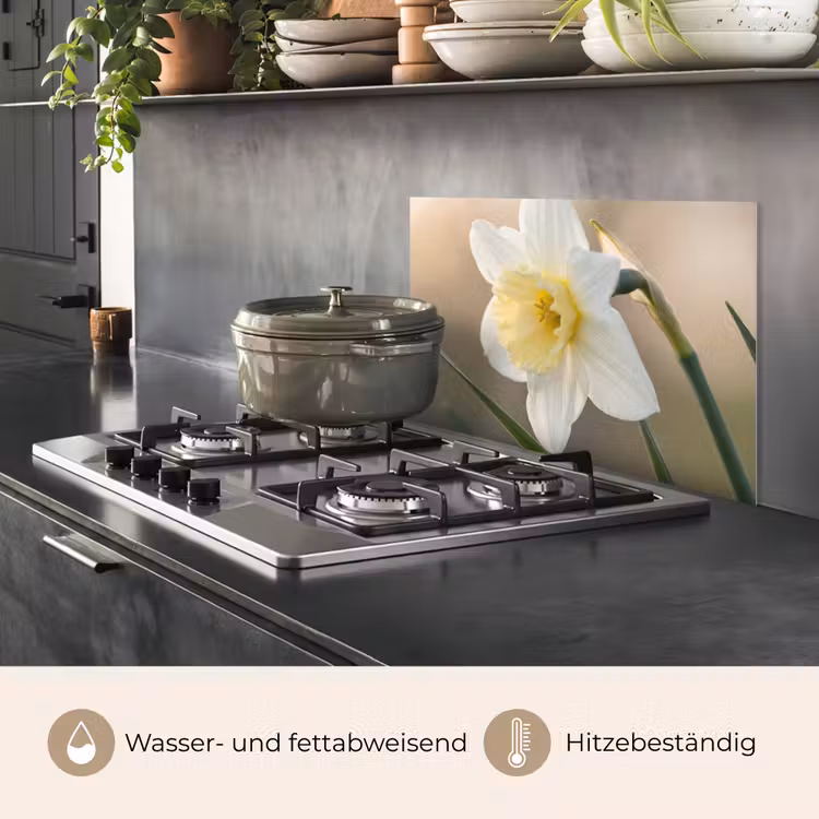 Spritzschutz Küche - Narzisse - Blume - Minimalistisch — 2