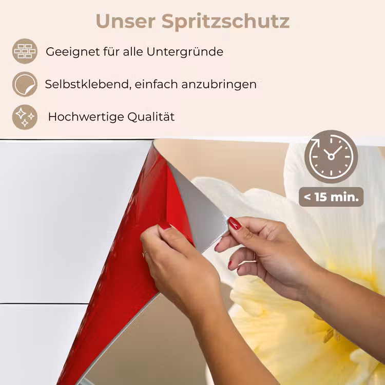 Spritzschutz Küche - Narzisse - Blume - Minimalistisch — 4