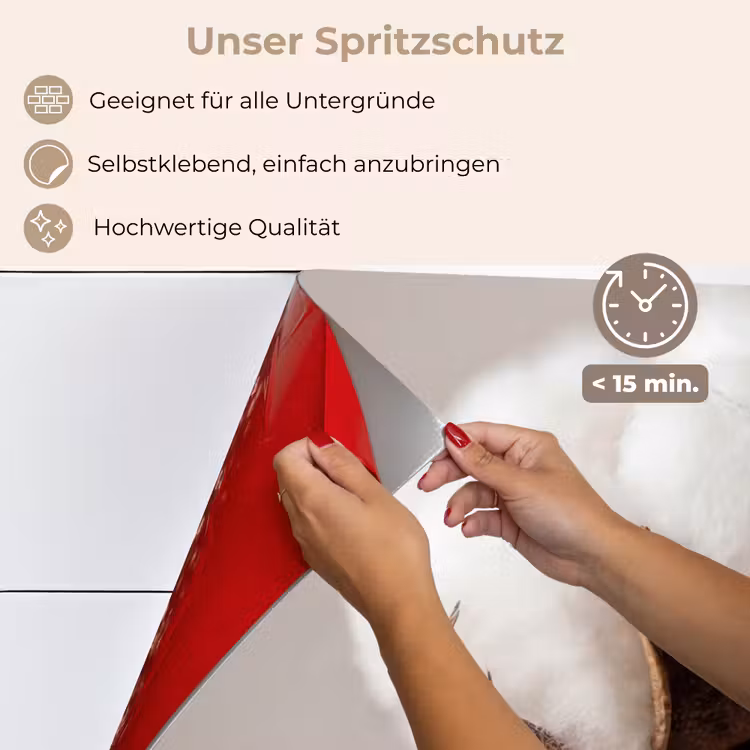 Spritzschutz Küche - Wattebausch - Minimalistisch - Weiß — 4