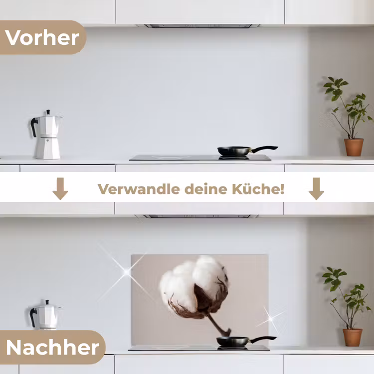 Spritzschutz Küche - Wattebausch - Minimalistisch - Weiß — 7