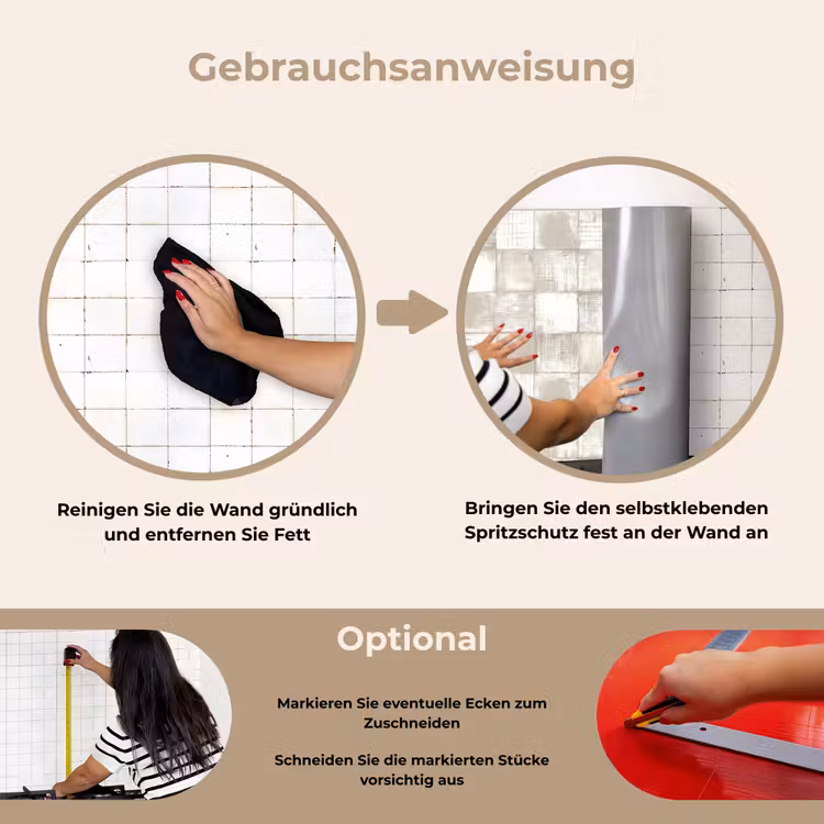Spritzschutz Küche - Fliese - Muster - Verwittert — 6
