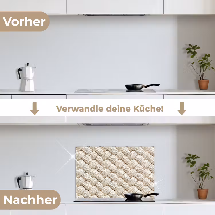 Spritzschutz Küche - Seil - Gestrickt - Beige — 7