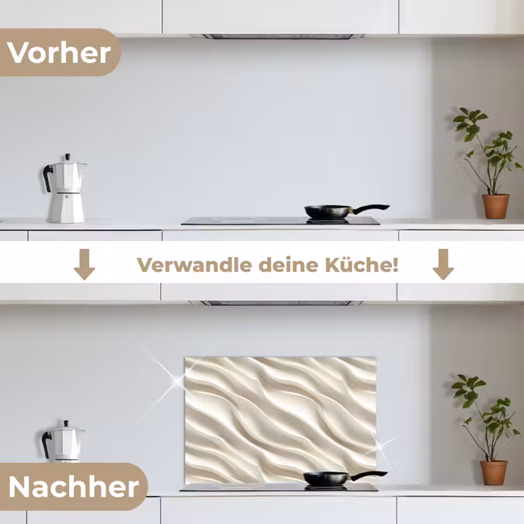 Spritzschutz Küche - Diagonal - Wellen - Creme — 7