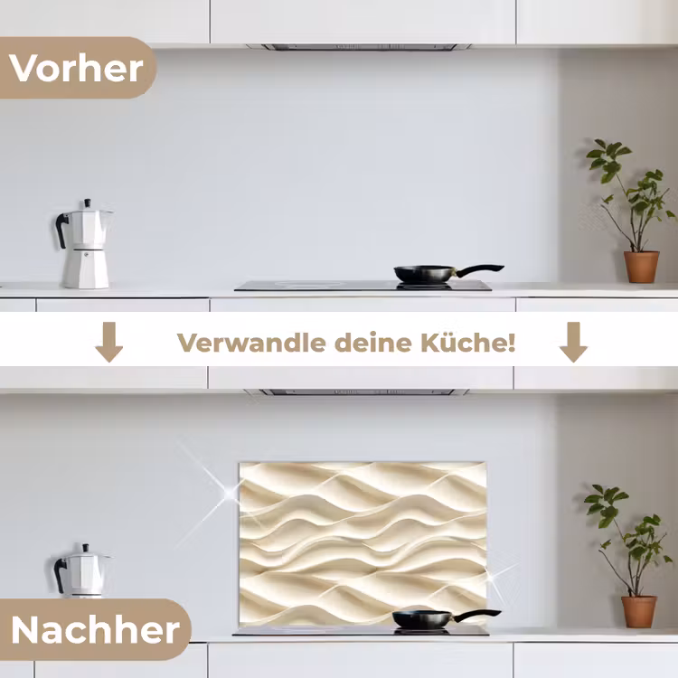 Spritzschutz Küche - Linien - Gewellt - Creme — 7
