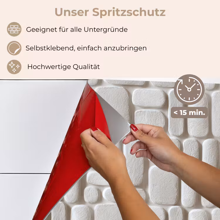 Spritzschutz Küche - Relief - Textur - Weiß — 4