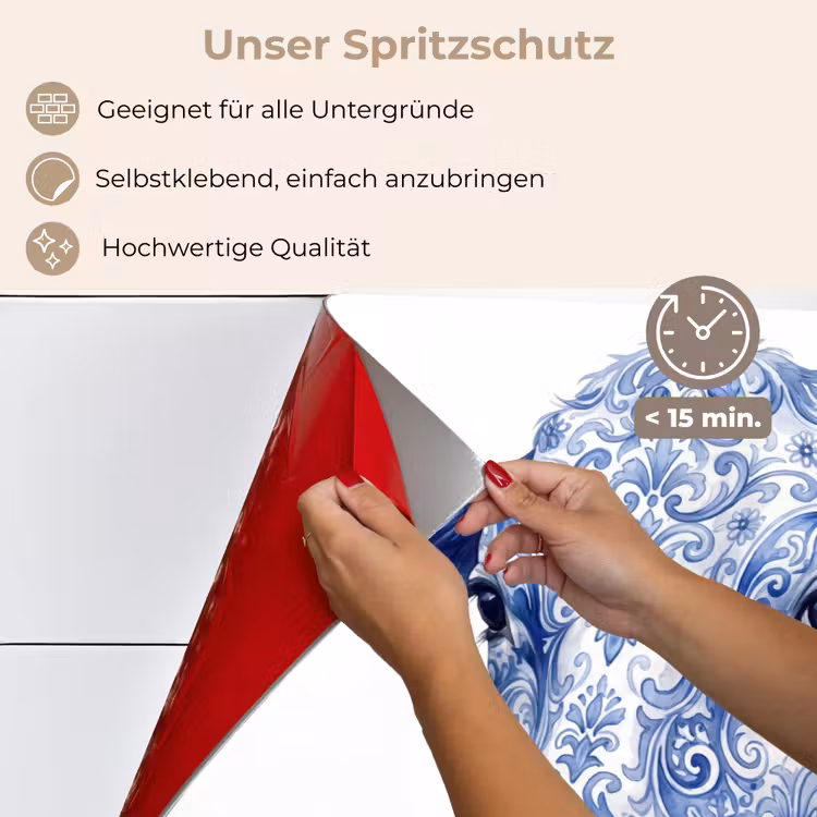 Spritzschutz Küche - Illustration - Kuh - Blau — 4