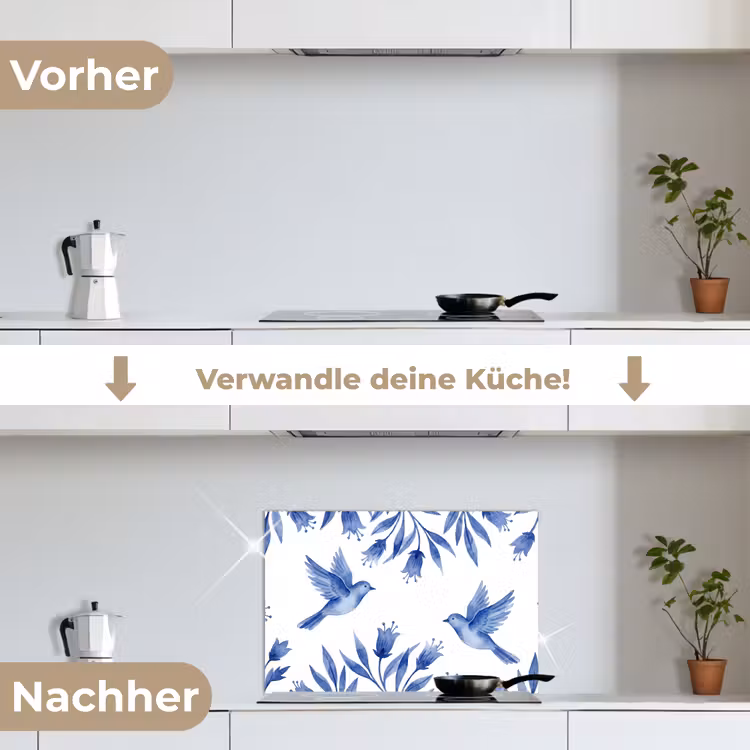 Spritzschutz Küche - Modern - Vögel - Delfter Keramik — 7