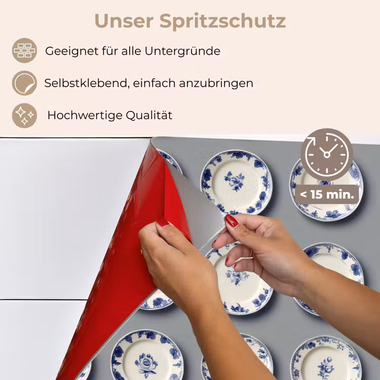 Spritzschutz Küche - Schilder - Blumen - Blau - Weiß — 4
