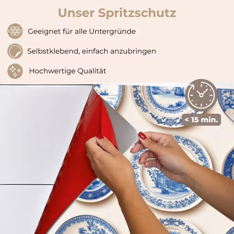 Spritzschutz Küche - Schilder - Bäume - Pflanzen - Blau — 4