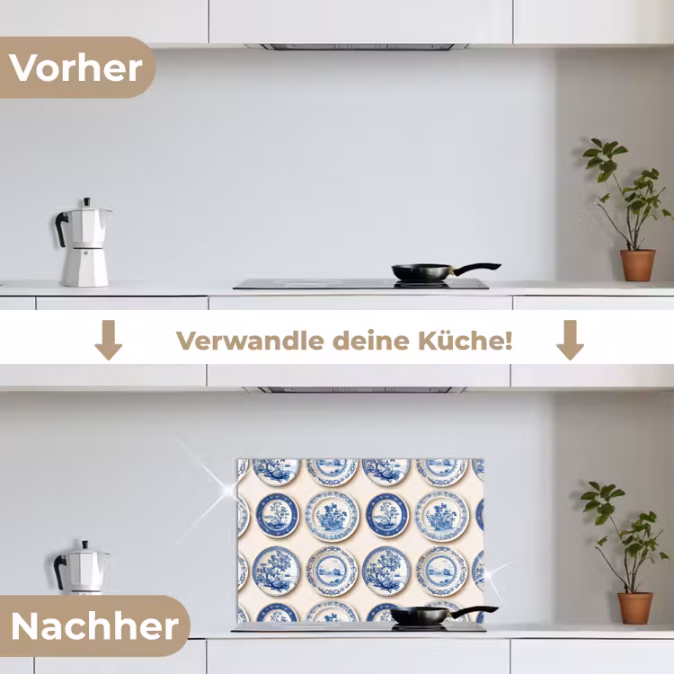 Spritzschutz Küche - Schilder - Bäume - Pflanzen - Blau — 7