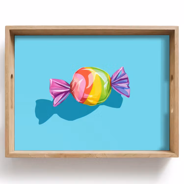Tablett - Blau - Bonbon - Regenbogen — 1