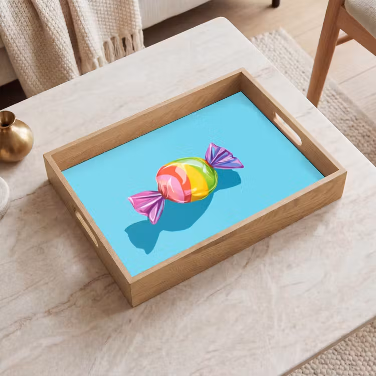 Tablett - Blau - Bonbon - Regenbogen — 2
