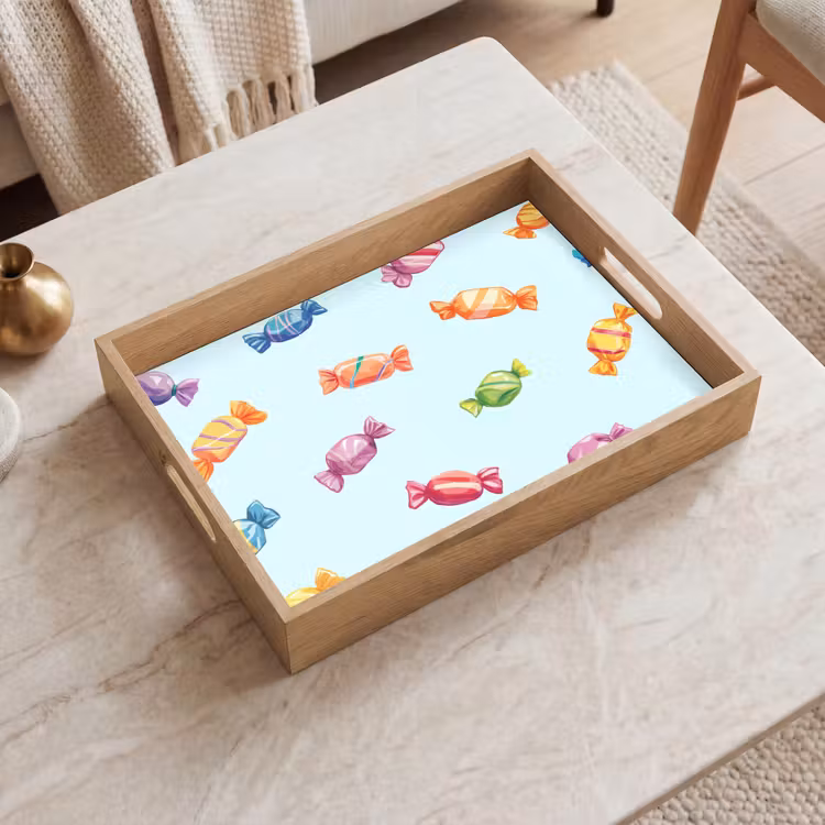 Tablett - Blau - Muster - Bonbon — 2