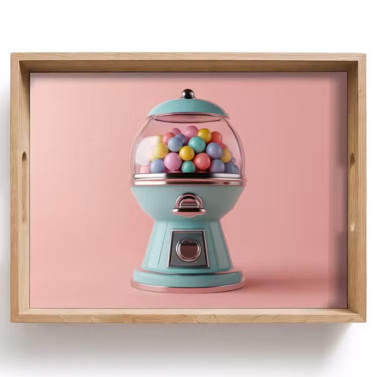 Tablett - Kaugummi - Retro - Bonbon - Rosa — 1