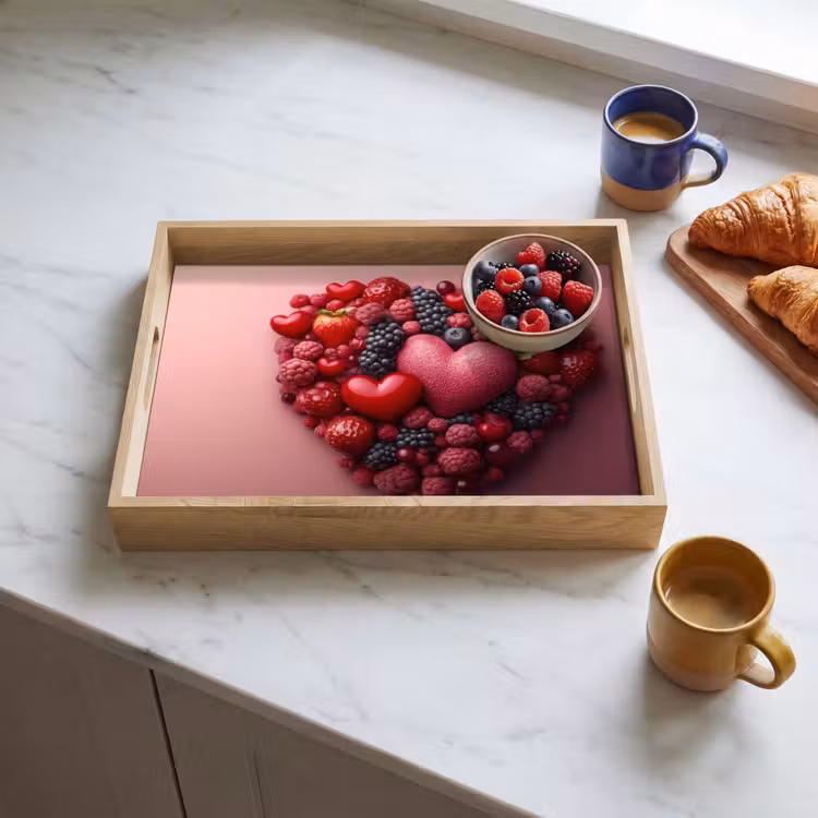 Tablett - Obst - Herzen - Erdbeeren - Himbeeren - Heidelbeeren — 3