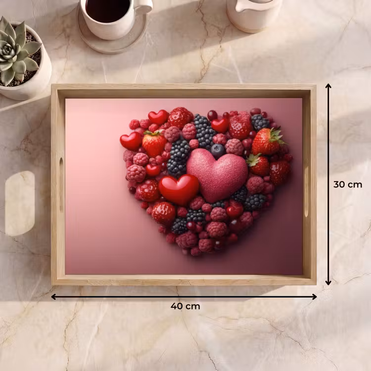 Tablett - Obst - Herzen - Erdbeeren - Himbeeren - Heidelbeeren — 7