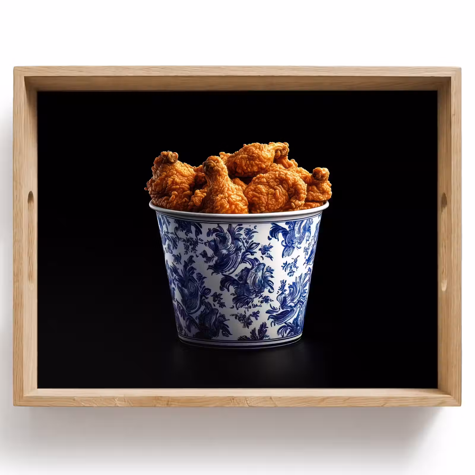 Tablett - Huhn - Eimer - Delfter Blau - Schmackhaft — 1