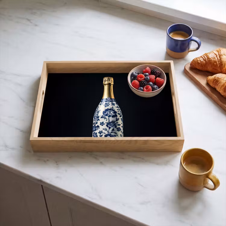 Tablett - Champagner - Blumen - Gold - Chic — 3