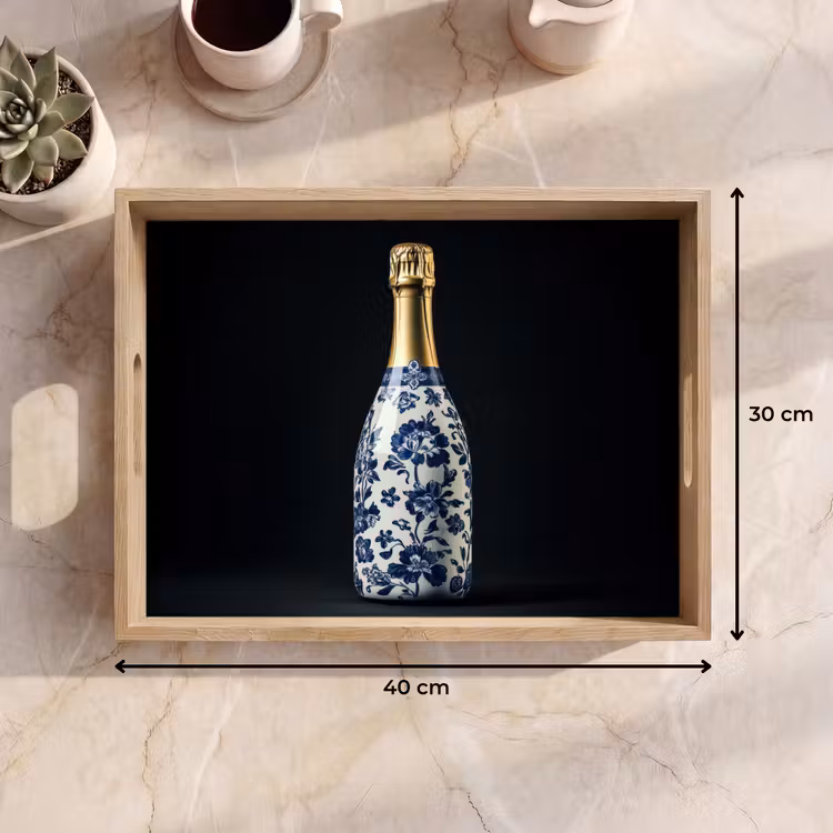 Tablett - Champagner - Blumen - Gold - Chic — 7