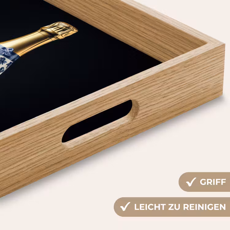 Tablett - Champagner - Blumen - Gold - Chic — 8