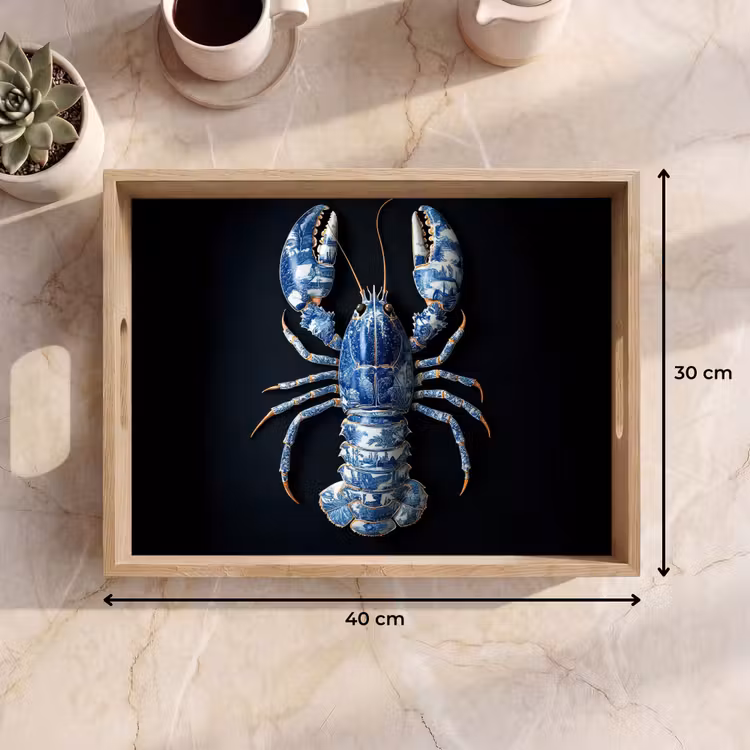 Tablett - Hummer - Delfter Blau - Schild - Zäh — 7