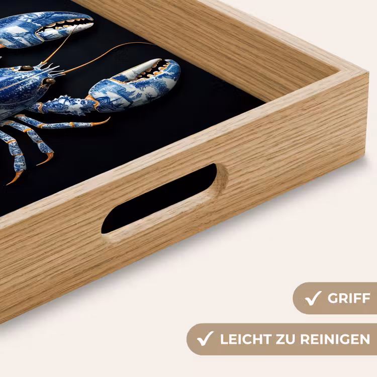 Tablett - Hummer - Delfter Blau - Schild - Zäh — 8