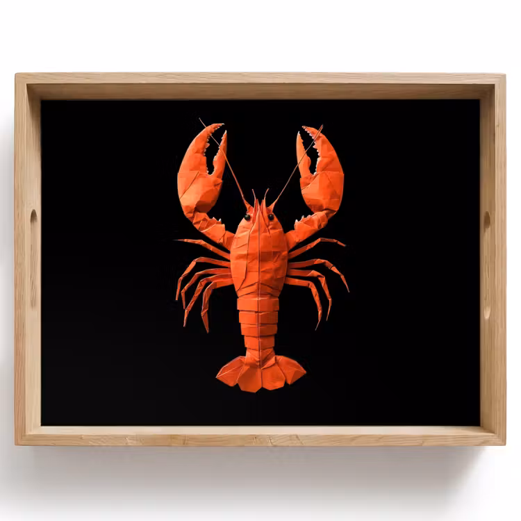 Tablett - Hummer - Papier - Origamipapier - Rot — 1
