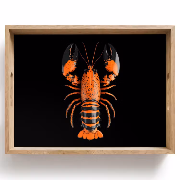 Tablett - Krebs - Orange - Schwarz - Modern — 1