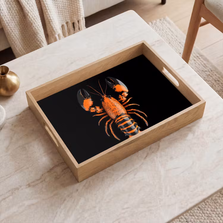 Tablett - Krebs - Orange - Schwarz - Modern — 2