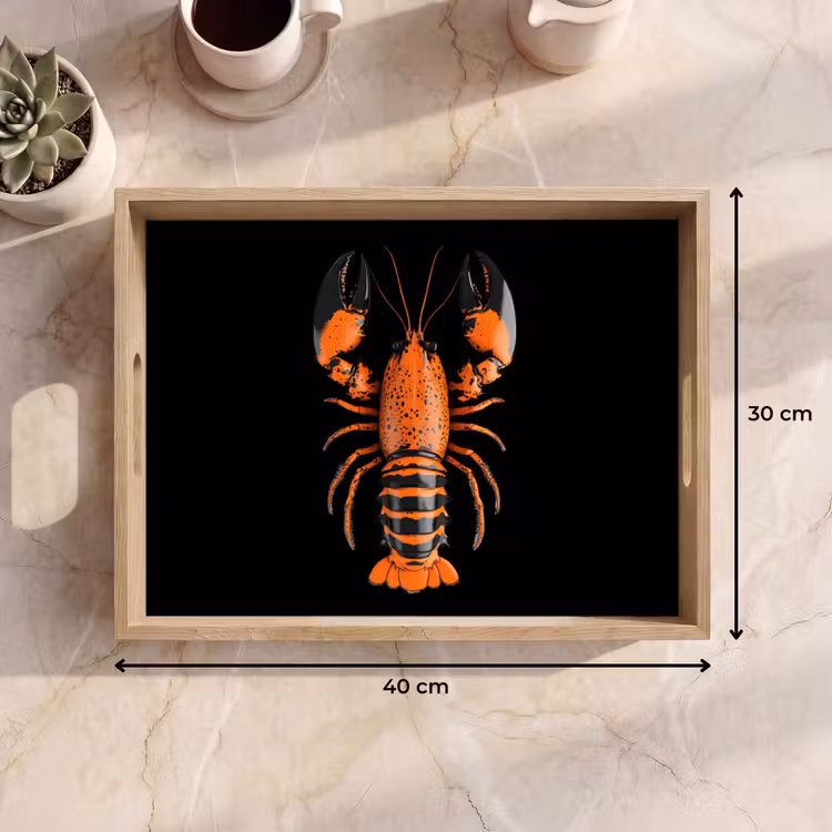 Tablett - Krebs - Orange - Schwarz - Modern — 7