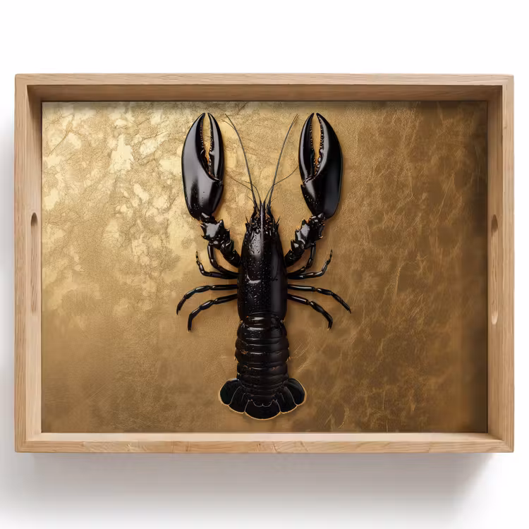 Tablett - Krebs - Schwarz - Gold - Luxus — 1