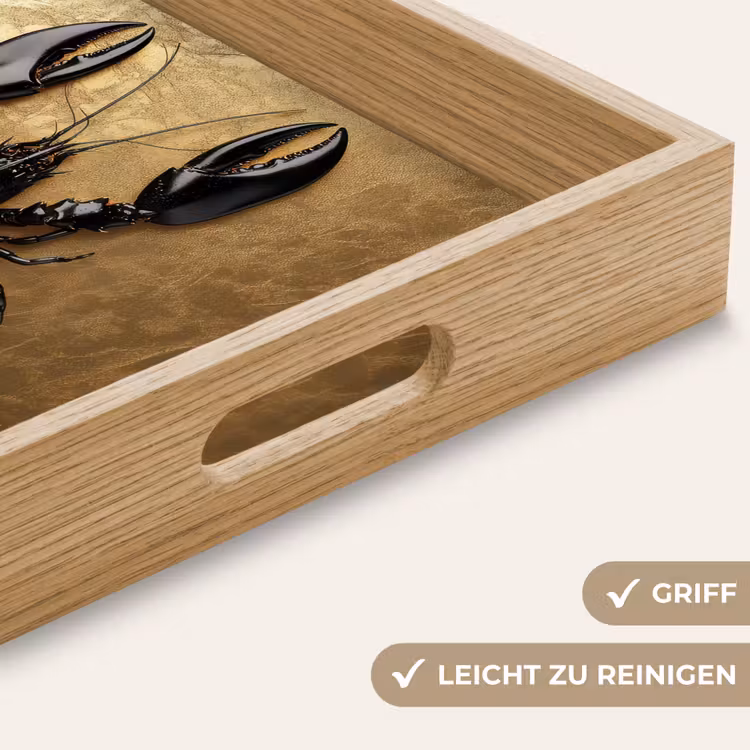 Tablett - Krebs - Schwarz - Gold - Luxus — 8