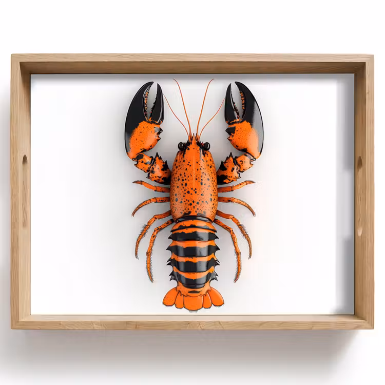 Tablett - Krebs - Schwarz - Orange - Weiß - Einzigartig — 1