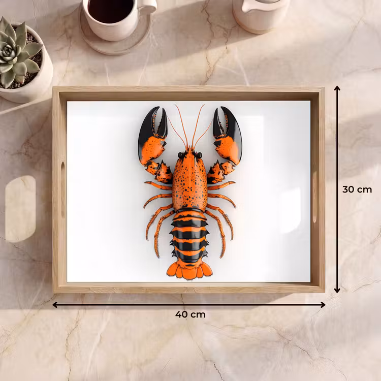 Tablett - Krebs - Schwarz - Orange - Weiß - Einzigartig — 7