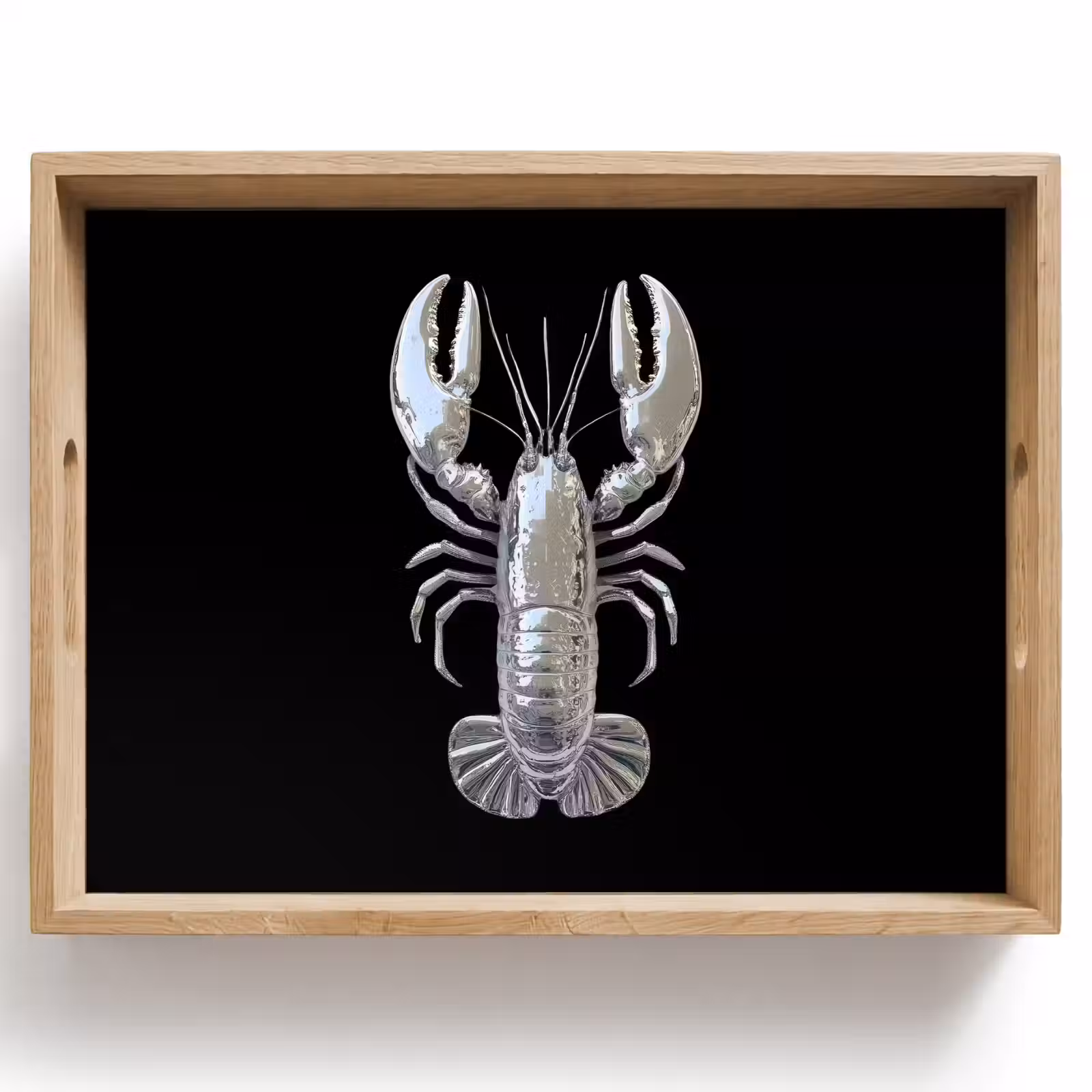 Tablett - Hummer - Silber - Metallisch - Luxus — 1