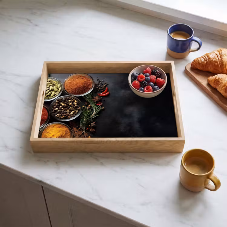 Tablett - Gläser - Tabletts - Blätter - Kräuter — 3