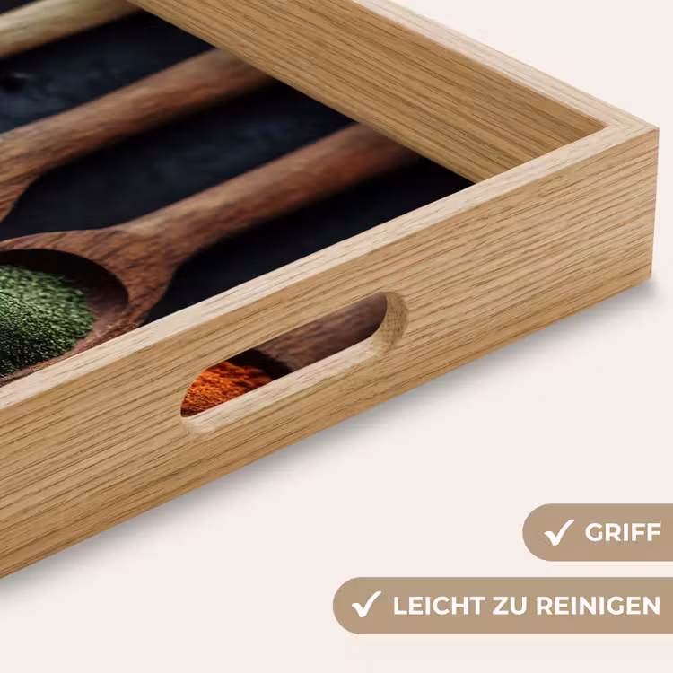 Tablett - Holz - Löffel - Gewürze - Kräuter — 8
