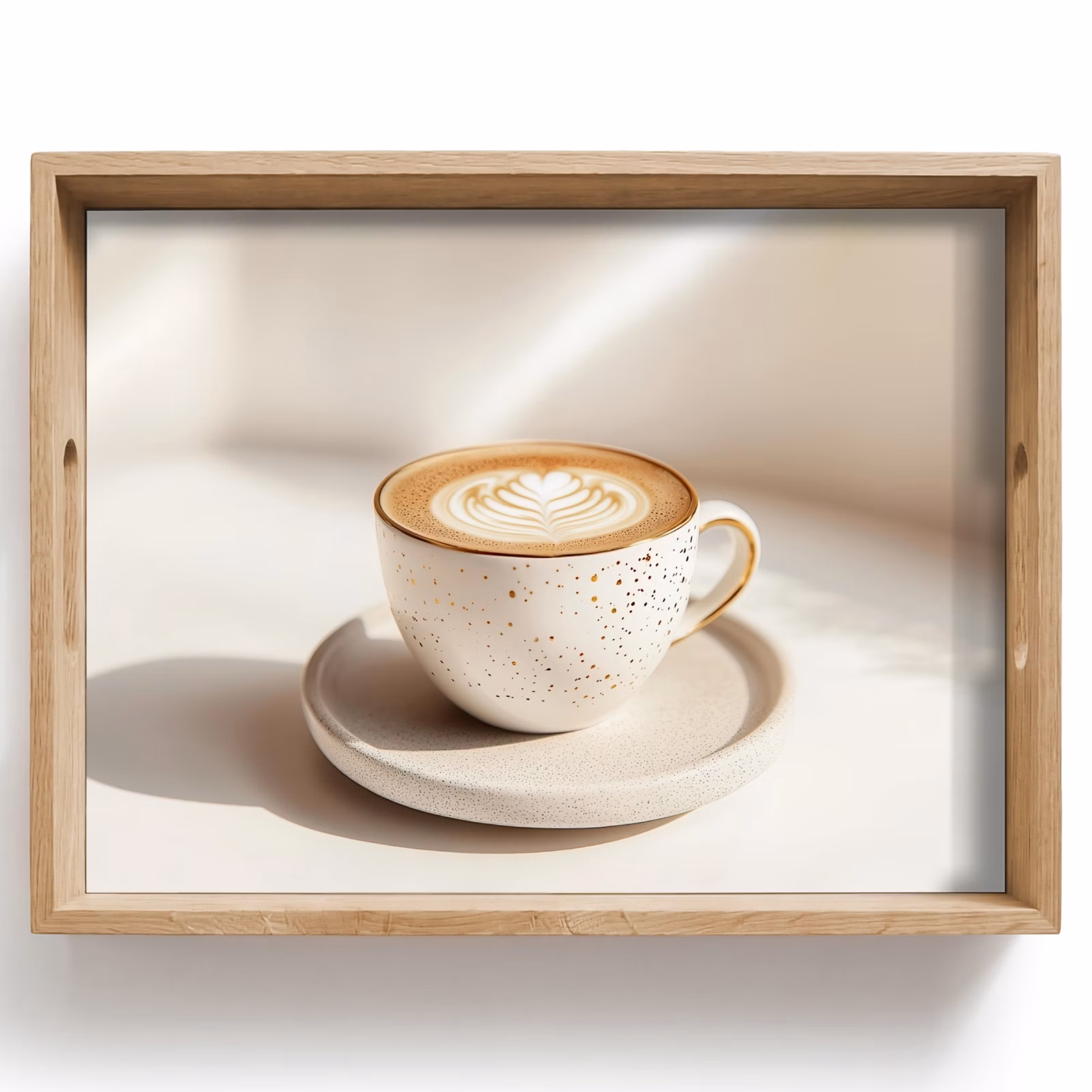Tablett - Cappuccino - Schaumstoff - Schale - Beige — 1